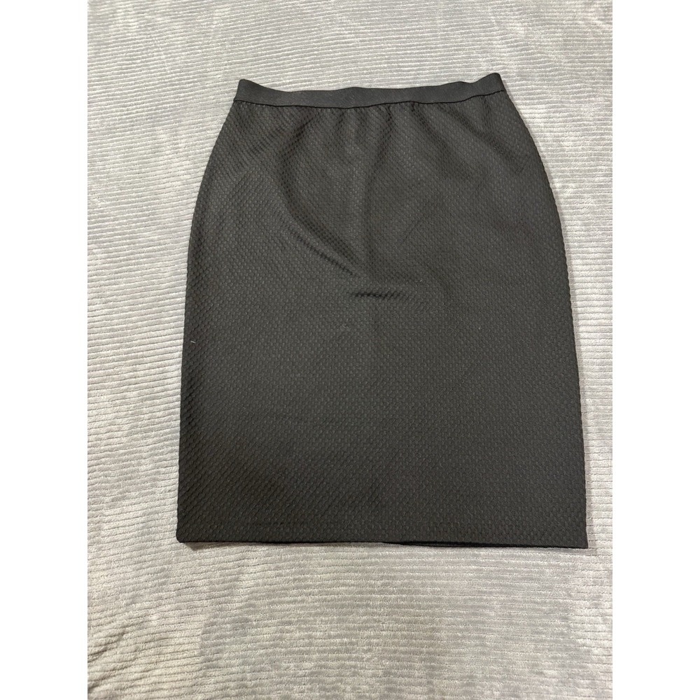 Alfani Petite Skirt Womens L Black‎ Textured Pattern Bodycon Corporate Essential